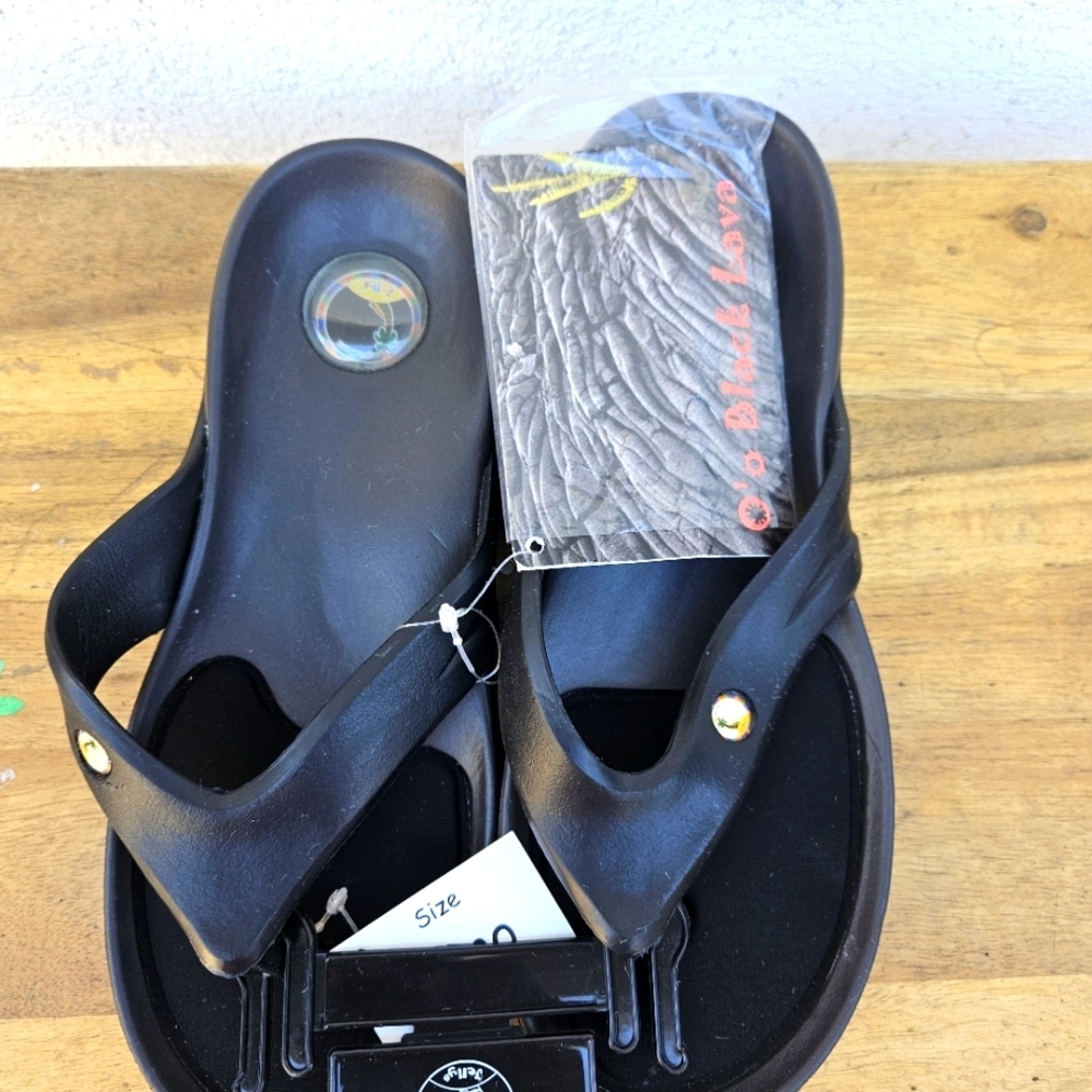 Hawaiian Jellys Ultra Comfort O'o Black Lava Unisex  Sandals Women's Siz… - Picture 8 of 16